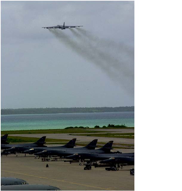 B-1 ramp with Buff takeoff